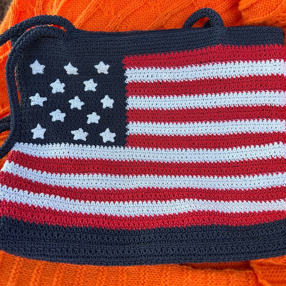 Crochet American Flag Purse